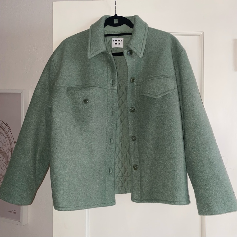 Aritzia Sunday Best green shacket